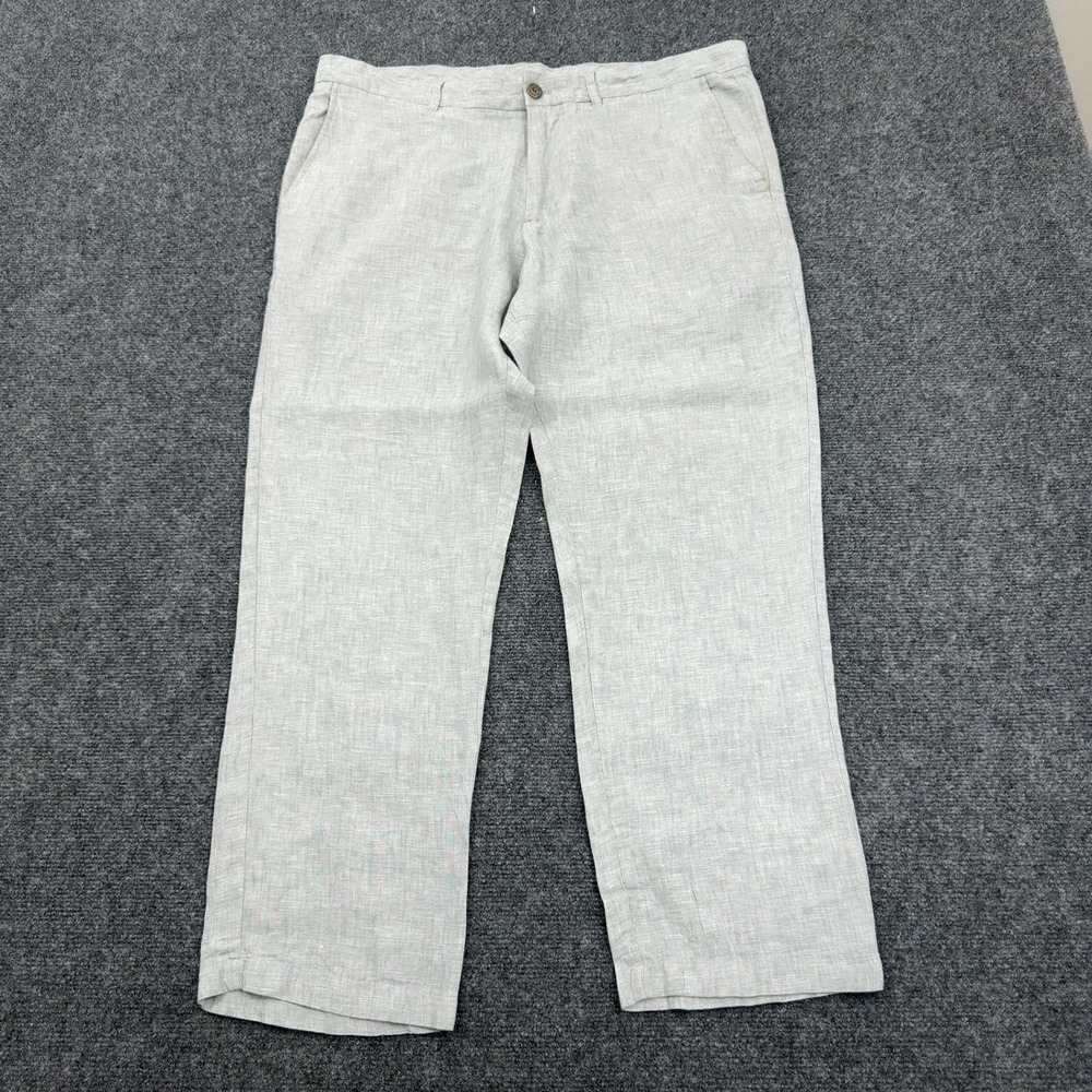 Club Room Pants Mens 36x30 Grey Linen Luxury Casual Summer Beach Style